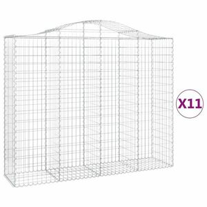 vidaXL 11 db íves horganyzott vas gabion kosár 200x50x160/180 cm kép