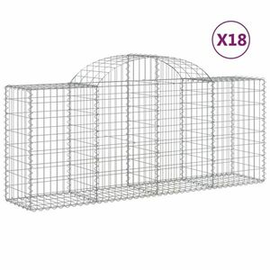 vidaXL 18 db íves horganyzott vas gabion kosár 200x50x80/100 cm kép