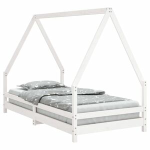 vidaXL fehér tömör fenyőfa gyerekágykeret 90x190 cm kép