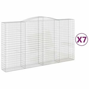 vidaXL 7 db íves horganyzott vas gabion kosár 400x50x220/240 cm kép