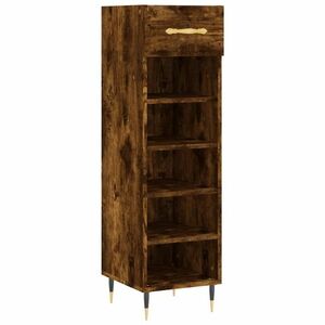 vidaXL füstös tölgy színű szerelt fa cipőszekrény 30 x 35 x 105 cm kép