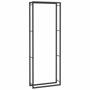 vidaXL fekete acél tűzifatároló állvány 80 x 28 x 222 cm kép