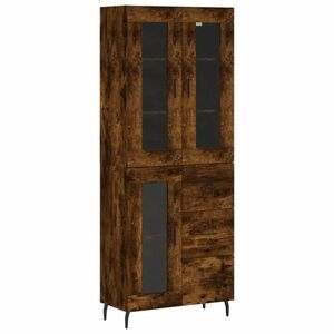 vidaXL füstös tölgy színű szerelt fa magasszekrény 34, 5 x 34 x 180 cm kép