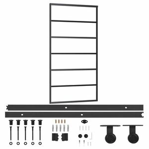 vidaXL ESG üveg és alumínium tolóajtó fémszerelvény-szettel 102x205 cm kép