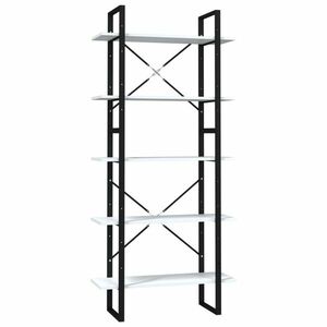 vidaXL 5 szintes fehér szerelt fa könyvszekrény 80 x 30 x 175 cm kép