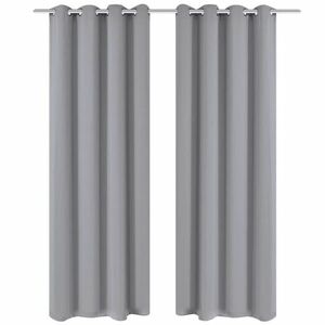 vidaXL 2 db szürke sötétítőfüggöny fém fűzőlyukakkal 135 x 175 cm kép