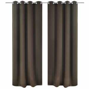 vidaXL 2 db barna sötétítőfüggöny fém fűzőlyukakkal 135 x 175 cm kép