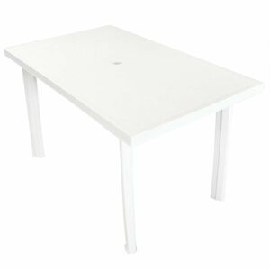 vidaXL fehér műanyag kerti asztal 126 x 76 x 72 cm kép