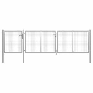 vidaXL ezüstszínű acél kertkapu 400 x 100 cm kép