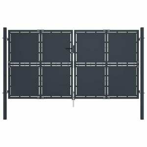 vidaXL antracit színű acél kerti kapu 300 x 125 cm kép