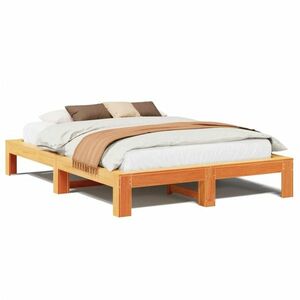 vidaXL viaszbarna tömör fenyőfa ágy matrac nélkül 150 x 200 cm kép
