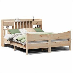 vidaXL tömör fenyőfa ágy matrac nélkül 200 x 200 cm kép