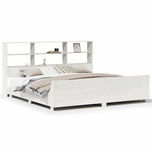 vidaXL fehér tömör fenyőfa ágy matrac nélkül 180 x 200 cm kép