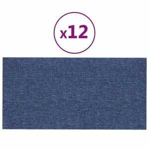 vidaXL 12 db kék szövet fali panel 30 x 15 cm 0, 54 m² kép