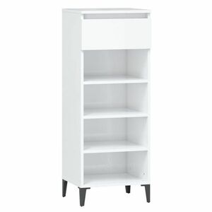 vidaXL magasfényű fehér szerelt fa cipőtartó 40x36x105 cm kép
