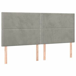 4 db világosszürke bársony fejtámla 100x5x78/88 cm kép