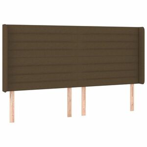 Sötétbarna szövet fejtámla szárnyakkal 163x16x118/128 cm kép
