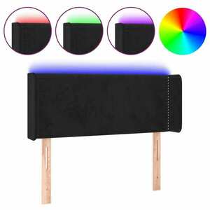 vidaXL fekete bársony LED-es fejtámla 83 x 16 x 78/88 cm kép