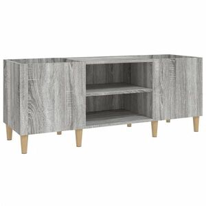 Szürke sonoma színű szerelt fa hanglemezszekrény 121x38x48 cm kép