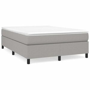 vidaXL világosszürke szövet rugós ágy matraccal 140 x 190 cm kép