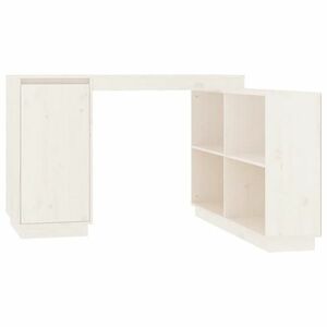 vidaXL fehér tömör fenyőfa íróasztal 110x50x75 cm kép