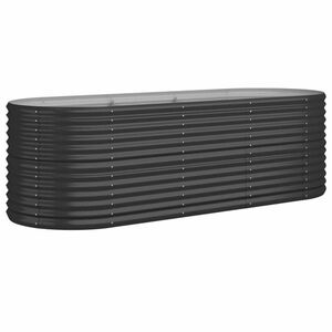 vidaXL antracitszürke porszórt acél kerti magaságyás 224x80x68 cm kép