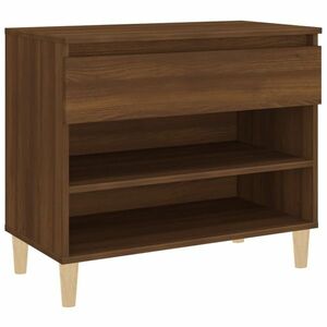 Barna tölgy színű szerelt fa cipősszekrény 70x36x60 cm kép