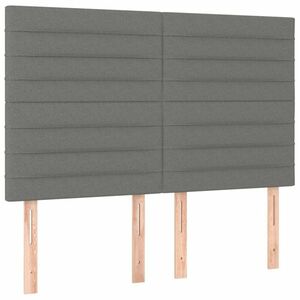 4 db sötétszürke szövet fejtámla 72 x 5 x 78/88 cm kép