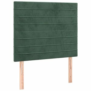 vidaXL sötétzöld bársony fejtámla 100x5x78/88 cm kép