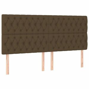 vidaXL 4 db sötétbarna szövet fejtámla 100x7x78/88 cm kép