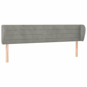 vidaXL világosszürke bársony fejtámla szárnyakkal 203x23x78/88 cm kép