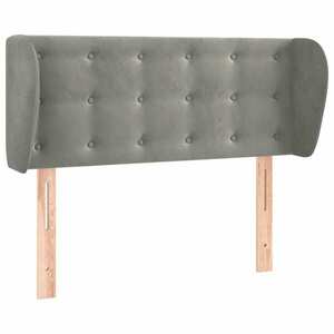 vidaXL világosszürke bársony fejtámla szárnyakkal 203x23x78/88 cm kép