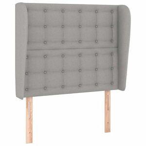 Világosszürke szövet fejtámla szárnyakkal 83 x 23 x 118/128 cm kép