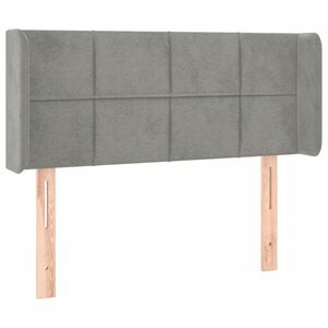 Világosszürke bársony fejtámla 83x16x78/88 cm kép
