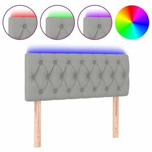 vidaXL világosszürke szövet LED-es fejtámla 90 x 7 x 78/88 cm kép