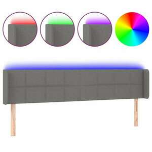 Sötétszürke szövet led-es fejtámla 203 x 16 x 78/88 cm kép