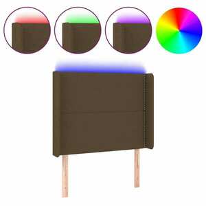 Sötétbarna szövet led-es fejtámla 93x16x118/128 cm kép