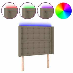 Tópszínű szövet led-es fejtámla 83x16x118/128 cm kép