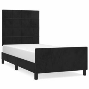 vidaXL fekete bársony ágykeret 100x200 cm kép