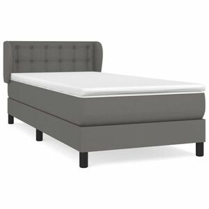 vidaXL szürke műbőr rugós ágy matraccal 80 x 200 cm kép
