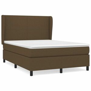 vidaXL sötétbarna szövet rugós ágy matraccal 140 x 190 cm kép