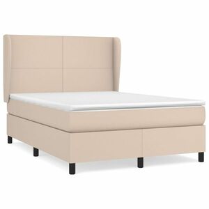 vidaXL cappuccino színű műbőr ágy matraccal 140 x 190 cm kép