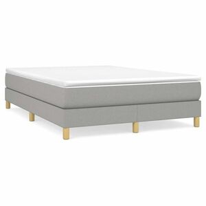 vidaXL világosszürke szövet rugós ágy matraccal 140 x 190 cm kép