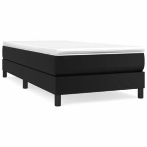 vidaXL fekete műbőr rugós ágy matraccal 90 x 200 cm kép
