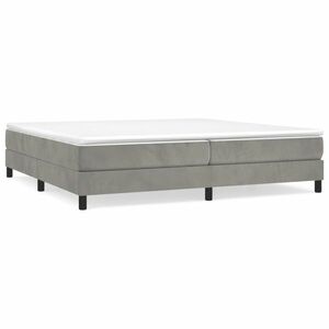 vidaXL világosszürke bársony rugós ágy matraccal 200x200 cm kép