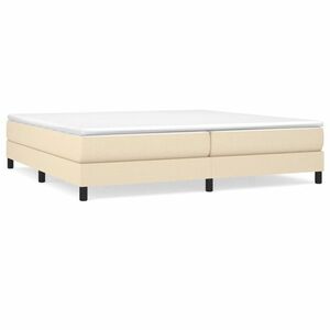 vidaXL krémszínű szövet rugós ágy matraccal 200 x 200 cm kép