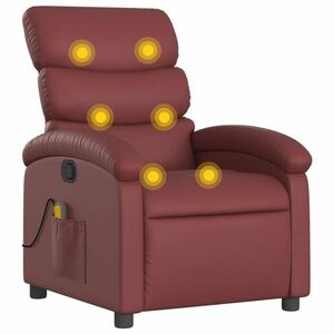 vidaXL bordó dönthető műbőr masszázsfotel kép