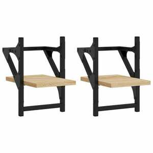 vidaXL 2 db sonoma tölgy színű falipolc rúddal 20 x 25 x 30 cm kép