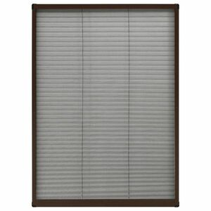 vidaXL barna alumínium pliszé ablakszúnyogháló 80 x 120 cm kép