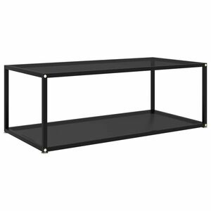 vidaXL 322898 Coffee Table Black 100x50x35 cm Tempered Glass kép